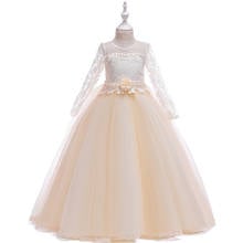 Модные Вечерние Платья принцессы для девочек; Длинное Элегантное Вечернее Платье; Пышное кружевное платье с цветочным узором для девочек; лучшая одежда для детей 2024 - купить недорого