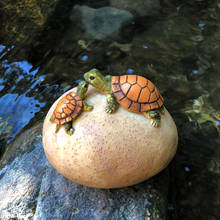 Adornos creativos de tortuga pequeña, decoración de maceta de flores de jardín, artesanía de resina animal de simulación, decoración del hogar, jardín de hadas 2024 - compra barato