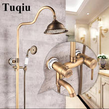 Vidric conjunto de chuveiro de bronze clássico, para banheira e chuveiro, estilo europeu, luxo, fixado na parede 2024 - compre barato