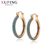 Xuping fashion brincos coloridos, estilo moderno, banhados a ouro, alta qualidade, para mulheres, joias para presente de natal 98895 2024 - compre barato