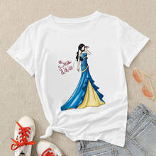 Camiseta con estampado de Blancanieves de princesa Disney para mujer, camiseta Harajuku para mujer, camiseta de manga corta a la moda de verano para niña 2024 - compra barato