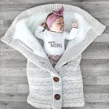 Bebê recém-nascido inverno quente sacos de dormir botão infantil malha swaddle envoltório swaddling carrinho envoltório da criança cobertor sacos de dormir 2024 - compre barato