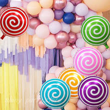 Globos coloridos de aluminio para niños, globos de helio de Piruleta de 18 pulgadas, suministros para fiesta de cumpleaños y boda, decoración, juguetes, 5 uds. 2024 - compra barato
