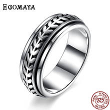 GOMAYA Vintage Street Dance Rock Punk Cocktail Rings Cool Gothic 925 Sterling Silver Unisex Party Jewelry Ring For Women And Men 2024 - buy cheap