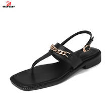 SKLFGXZY Summer Roman Style Women Genuine Leather Sandals Cowhide Women Shoes Open-toed Slippers 2024 - buy cheap