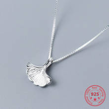 S925 Sterling Silver Women's NecklaceFemale Sen SeriesNew Artistic Design Ginkgo Leaf Pendant Sweet Cute Exquisite Chain Jewelry 2024 - buy cheap