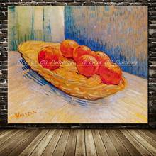 Arthyx Hand Painted Basket With Six Oranges Of Vincent Van Gogh Reproduction Oil Painting On Canvas Wall Art For Home Decoration 2024 - buy cheap