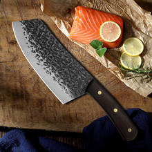 Кухонный нож шеф-повара, кованый китайский нож, нож для кемпинга, сербский нож ручной работы, полный кухонный нож для мясника накири, измельчителя, инструмент 2024 - купить недорого