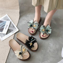 Sapatos planos femininos casa chinelos plataforma de luxo slides shose feminino pantofle med flor designer 2020 macio verão moda 2024 - compre barato