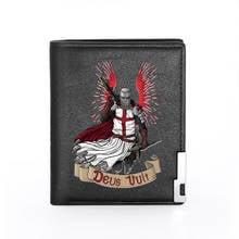 Cool Knights-cartera con estampado de los caballeros templarios Deus para hombre, monedero de cuero, tarjetero, monedero Delgado 2024 - compra barato