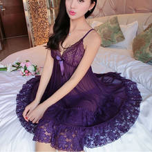 Sleep Wear Night Gown Lingerie Ladies Sexy Lace Spaghetti Strap Babydolls Sleepwear Home Service Womens Clothing Erotic Sling 2024 - buy cheap