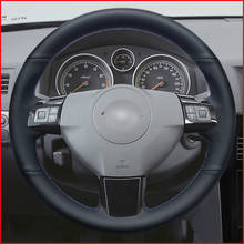 Сшитый вручную черный PU искусственная кожа Чехол рулевого колеса автомобиля для Opel Astra 2004 2005 Opel Corsa 2009 Opel Zaflra 2004 2024 - купить недорого
