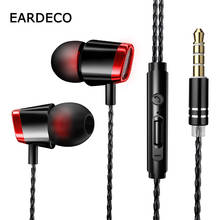 Fone de ouvido intra-auricular, eardeco, original, com fio, estéreo, 3.5mm, com microfone 2024 - compre barato