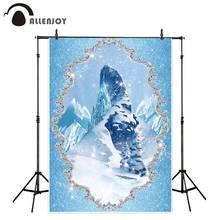 Allenjoy frozen backdrop photo background birthday party for kids Crystal Princess mountain photography photozone photobooth 2024 - buy cheap