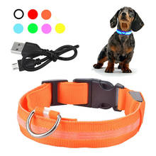 USB Rechargeable Pet Dog LED Glowing Collar Pet Luminous Flashing Necklace Outdoor Walking Dog Night Safety Supplies 2024 - купить недорого