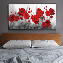 Маки картины на холсте с цветами на стену художественные плакаты и принты красные цветы холст искусство настенные картины для кровати комнаты куадро 2024 - купить недорого