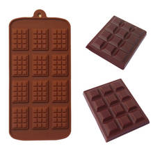 Molde de silicone para chocolate com 12 células, forma para fondant em formato de barra de doces, para decoração do bolo, acessórios para cozinha e confeitaria, 1 peça 2024 - compre barato