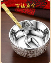 Pure Silver 999 Silver Bowl Double Insulation Bowl Baifu Bowl Gilt Peony Spoon Bowl Spoon Set Birthday Gift Baifu Bowl 2024 - buy cheap