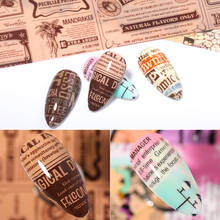 Newspaper Nail Stickers Paper Marble Series Nail Foils Transfer For Manicur Rose Gold Nail Art Stickers Decals Decoration 2024 - buy cheap