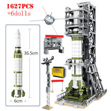Ideas-Torre de lanzamiento de cohete con sonido por satélite aeroespacial, bloques de construcción, ciudad técnica, piezas, juguetes educativos para niños, regalos 2024 - compra barato