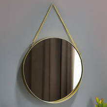 Nordic Round Wall Hanging Mirror Gold Dressing Table Makeup Mirrors Bathroom Bedroom Decoration 2024 - buy cheap