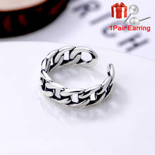 Vintage Silver Color Metal Punk Open Rings Chain Design Finger Rings for Women men Party Jewelry Gifts Fashion Adjustable Ring 2024 - buy cheap