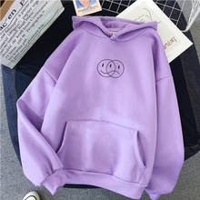 Korean Streetwear Sweatshirt Men Women Casual Pullover Hip Hop Harajuku Long Sleeve Coat Smile Sad Face Print Hoodies Jacket 2024 - buy cheap