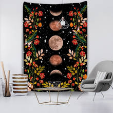 Psychedelic Луна гобелен со звездами цветок настенная комната небо ковер общежития гобелены искусство украшение дома 2024 - купить недорого
