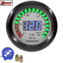 Round Earth 52mm Digital Dual Display Black Shell Auto Car Oil Pressure Gaug 0-120 Psi And Volt Meter With Sensor Free Shipping 2024 - buy cheap