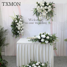 Combinação de decoração para fundo de parede, pingente floral, arranjo de flores, decoração branca para casamento, fotografia de boas vindas 2024 - compre barato