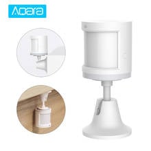 Aqara-sensor inteligente de corpo humano com movimento pir, sensor de movimento, zigbee, conexão sem fio, funciona com app mi home 2024 - compre barato