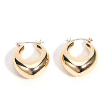 Fashion Gold Color Chunky Hoop Earrings For Women Party Jewelry  Oval Water Drop Geometric Female Ear Loop Circle Earrings 2024 - buy cheap