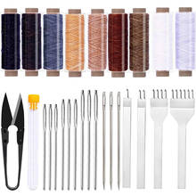 KAOBUY 26 шт. кожаные ручные инструменты для шитья кожаных Дырокол Швейные Вощеные нитки и иглы 2024 - купить недорого