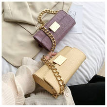 Новая модная сумка-багет с крокодиловым узором из искусственной кожи, сумки на плечо для женщин 2020, Роскошная сумочка с цепочкой для путешествий 2024 - купить недорого
