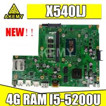 Akmey X540LJ материнская плата для For Asus X540LJ X540L F540L R540L материнская плата для ноутбука 4G RAM I5-5200U GT920M-2GB REV2.1 тестовая работа 100% 2024 - купить недорого