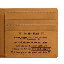 VE TO MY DAD Gift Engraving Wallets Mens Genuine Leather Wallet Short Purse Business Card Holder Vintage Customized 2024 - buy cheap