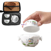 Ceramic teapots gaiwan teacups chinese teaware portable travel tea sets with travel bag Free shipping 2024 - buy cheap