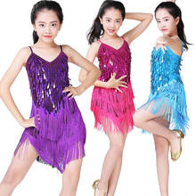Vestido infantil para concurso de dança, salsa/tango/cha cha cha, palco infantil 2024 - compre barato