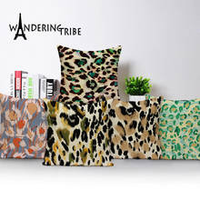 Leopard Tropical Cushion Cover Farmhouse Decoration Pillows Case Linen Cushions Covers Sofa Pillow Cases Cute Cat Kissen Cojines 2024 - buy cheap