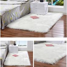 Shaggy Faux Fur Sheepskin Rug Soft Fluffy Area Rug Small Sofa Mat Cover Floor Carpet Pad For Bedroom Living Room Chair Pad White 2024 - buy cheap