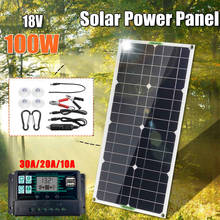 Kit de painel solar portátil com 2 portas usb, 100w, 18v, 30a, controlador de carga olar, módulo monocristalino, carregador de bateria para carro e iate 2024 - compre barato