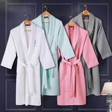Халат банный мужской вафельный, 100% хлопок, японское кимоно, халат для подружки невесты, ночная рубашка, на лето 2024 - купить недорого