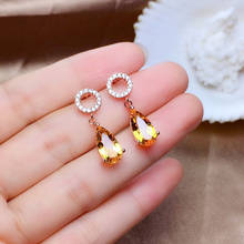 KOFSAC New Shiny Crystal Yellow Water Droplets Earrings For Women Jewelry Elegant 925 Sterling Silver Earrings Lady Accessories 2024 - buy cheap