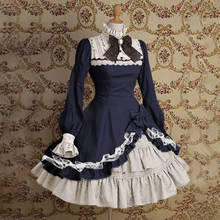 Palace vintage sweet lolita dress high collar flare sleeve bowknot lace victorian kawaii girl gothic lolita op loli cos dresses 2024 - buy cheap