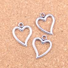 120pcs Charms hollow heart 18x15mm Antique Pendants,Vintage Tibetan Silver Jewelry,DIY for bracelet necklace 2024 - buy cheap