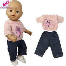 Doll Clothes Sweater and Jeans Pants for 43cm Baby Doll Accessory for Children Play Toys 18 Inch Girl Doll Dress 2024 - buy cheap
