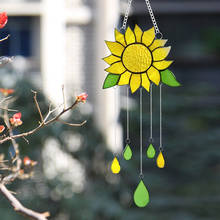 Beautiful Stained Glass Sunflower Window Hanging Panel Decoration with Chain For Home Ornament Home Decor Wind Chimes Ornaments 2024 - buy cheap
