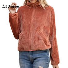 Autumn Winter Women Zip-up Loose Thicker Warm Pockets Crop Jacket Sweatshirts Female Clothes Flannel Coats 2024 - buy cheap
