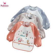 Pudcoco-babero de manga larga para bebé y niño pequeño, impermeable, arte, bata, delantal de alimentación, bolsillo 2024 - compra barato