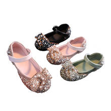 Spring Summer Baby Girls Leather Shoes Bow Kids Sandals Fashion New Sequins Pearl Shoe Rhinestone Princess Shoes SHF001 2024 - buy cheap